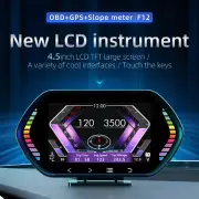 1x HD Instrument F12 HUD OBD2 GPS Car Head Up Display Speedometer Security Alarm