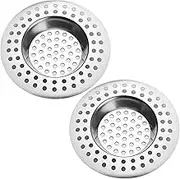 Tomario Stainless Steel Kitchen Sink Strainer Plug, Standard Strainer Drain Protector Hair/Food Catcher for Bathroom, Kitchen, Shower (External Diameter 7.5cm, Inner Diameter 3.6cm, Pack of 2)