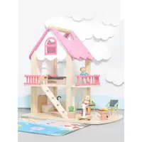 在飛比找ETMall東森購物網優惠-粉色公主北歐娃娃房別墅木質房子迷你小屋過家家木制屋子玩具
