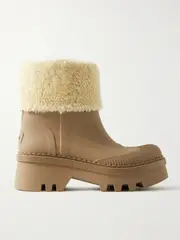 [Chloé] Chloé - + Net Sustain Raina Shearling-trimmed Tpu Boots - Neutral - IT37 IT 37 Neutrals