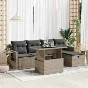 Garden Sofa Set Grey Modular Outdoor Furniture Cushions Storage Table 27850