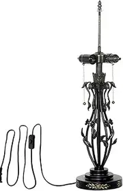 Tiffany Table Lamp Base with 2 Lights, 28 Inch Height Mission Lampholder, Iron Desk Lights Base Replacement Only, for 18 Inch Tiffany Style Stained Glass Lampshades KeYJ