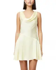 French Connection Oona Yellow Satin Asymmetric Mini Dress