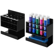 Black Acrylic Wall Mounted Dry Erase Whiteboard Eraser & Marker Holder, Set of 2