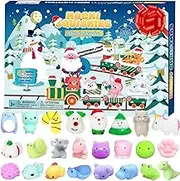 PANSHAN Christmas Fidget Advent Calendar 2024 Soft Rubber Toy Christmas Advent Calendars Gift 24Pcs for Kids Kawaii Animals Santas Toys Xmas Countdown Calendar