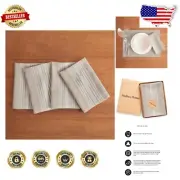 Pure Linen Dinner Napkins Set of 4 - 20x20 Inches Farmhouse White and Natural