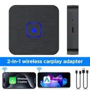 Wireless Carplay Adapter and Android Auto Wireless Adapter Enjoy Videos/Music/Navigation/Phone Call,Compatible With iOS 12+ and Android 11+