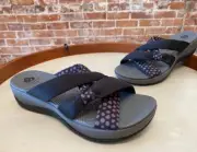 Clarks CloudSteppers Black Polka dot Combo Slide Sandal 7.5 New