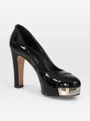 Black Patent Cap Toe Pumps