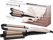 Remington Welleneisen ProLuxe 4-in-1 Curling Iron [Test Winner]: Beach Waves, Natural Waves, Water Waves, Mermaid Waves (Dig. Display, Temperature Setting up to 210°C) Crepe Iron, Multistyler CI91AW