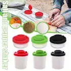 Salt And Pepper Shakers Clear Pots Dispensers Cruet Set Plastic Jars Lid U3R0