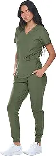 [Monarch Uniforms] Womens Jogger Scrub Set Extreme Stretch Scubs for Women