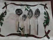 5 Lenox Acacia FROSTED 4 piece Serving Set Stainless Flatware New in Box