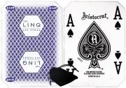 Authentic The Linq Las Vegas Casino Table-Played Playing Cards Purple + Pouch