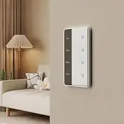 DIY Name Display Smart Switch, Zigbee Smart Touch Light Switch Works with Tuya Smart Alexa Google Home Voice Control, Require Tuya Zigbee Hub (4 Gang)