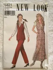 NEW LOOK Sewing Pattern 6421 SIZE A 8-18 PANTS SKIRT VEST UNCUT VINTAGE