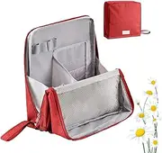 Doresty Makeup Bags, Toiletry Bag with Compartments, Standing Makeup Bag – Portable, Large Capacity, Waterproof Multipurpose Stand Up Toiletry Bags with Compartments (Wine Red,One Size)