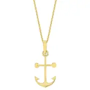 9ct Yellow Gold Anchor Pendant