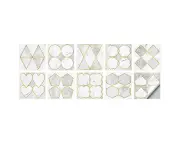 2 Sets Geometric Pattern Staircase Wall Tile Sticker Kitchen Stove Water And Oil Proof Stickers, Specification: M: 15x15cm(HT-014 Light Gold)