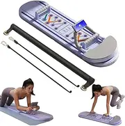 Foldable Pilates Reformer Board, Ab Exercise Machine with Automatic Rebound, 22 Anti-Slip Pads, Multi-Functional Pilates Board for Home Workouts, Abdominal Board for Shape Your Entire Body Purple