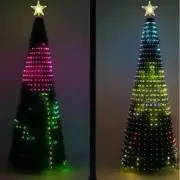 Pop Up Christmas Tree Flashing Tinsel , Multicolour, 1.5m Height, Includes Star
