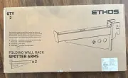 ETHOS Folding Wall Rack Spotter Arms Brand New Two in Box Weight Lifting