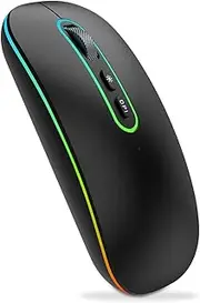 Bluetooth Mouse, Dual Mode (Bluetooth 5.1 and 2.4G) Rechargeable Wireless Mouse for MacBook, Slim Computer Mouse for iPad, Laptop, Mac, Windows