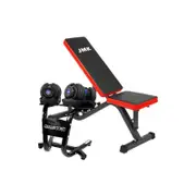 2x Powertrain 24kg Adjustable Dumbbells w/ Stand Exercise Bench Blue