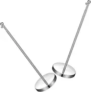 FUNOMOCYA 2pcs Mini Flag Stand with Telescopic Flagpole Stylish Desk Flag Holders for Office and Event Decoration Portable and Compact Design with Stable Base