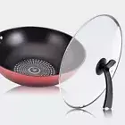 32cm Coat Induction Non Stick Cookware Kitchen Stone Wok Pan Lid Stir Fry