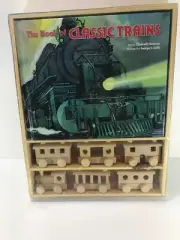 The Book of Classic Trains Elizabeth Cameron HC Gift Set with 6 pc Wooden Train
