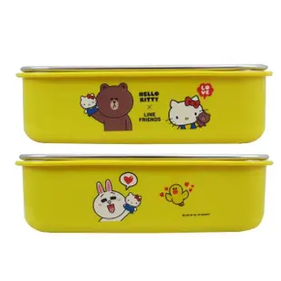 【SANRIO 三麗鷗】Hello Kitty x Line Friends不鏽鋼隔熱便當盒(KLS-8112B SGS檢測合格)