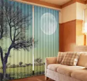 Moon Night template 3D Curtains Blockout Photo Printing Curtains Drape Fabric