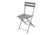 Bolero Black Pavement Style Steel Folding Chairs (Pack 2)