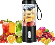 [HoneTeek] Portable Blender, Small Blender for Shakes and Smoothies with 6 Sharp Blade,USB Rechargeable Mini Juicer BPA Free, Portable Juicer for Gyms Office Travel Outgoing (Black)