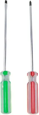 2 Pieces Long Screwdriver Set, Magnetic Tip Screwdriver Flat Head Screwdriver