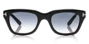 Tom Ford FT0237 Snowdon Sunglasses Shiny Black Havana Gradient Gray 52mm