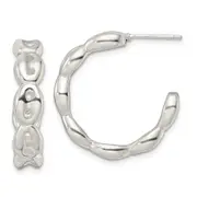 Sterling Silver Polished Scalloped C-Hoop Post Earrings