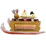 【哈比屋音樂盒】糜麓 聖誕老公公 雪人 雪橇音樂盒 日本手工職人原裝