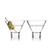 Viski Heavy Base Crystal Martini Glasses Set of 2