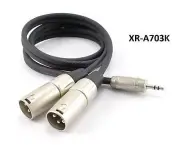 3 ft Kirlin TRS 3.5mm Plug to 2-XLR Male OFC Noise-Free Audio Mixer Cable