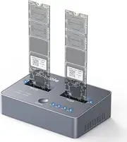 M.2 NVME Duplicator, Dual-Bay Offline Clone M.2 NVME Docking Station,USB3.2 Gen2*2 20Gbps M.2 Cloner for SSD Size 2230/2242/2260/2280/22110