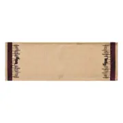 New Rustic Cabin Lodge Woods MOOSE TABLE RUNNER Red Black Burlap 48"