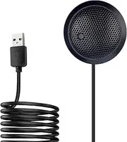 Fyvadio Conference USB Microphone, USB Microphone for Computer, 360° Omnidirectional Condenser PC Laptop Mic with Mute Button for Online Meeting/Class, Zoom Call, Skype Chatting, Plug & Play