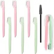 3 boxes Eye Brow Razors,Small Head Eyebrow Face Razors Dermaplaning Blades Eye Brow Razors Women with 1 PC Eyelash and Storage Case Brush Facial for Women and Men