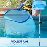 LARGE SWIMMING POOL LEAF CLEANING SKIMMER NET FINE MESH DEEP BAG WITH POLE