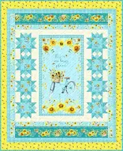 Quilt Kit - Sunflower Sweet - 62" X 76" This Is Our Happy Place Panel Twin Size