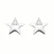 My First Diamond Kids Sterling Silver Star Stud Earrings