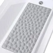 Non-Slip Bathtub Mat OTHWAY Soft Rubber Bathroom Bathmat with Strong Suction Cups (Gray)