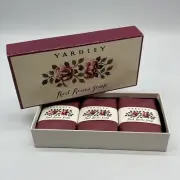 Vintage Yardley London English Red Roses Bar Soap 3 Piece Set Guest Soap Sealed